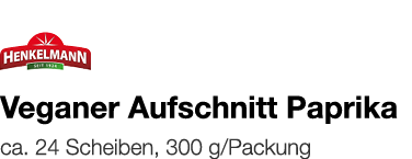   Veganer Aufschnitt Paprika    ca  24 Scheiben, 300 g Packung 