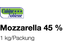   Mozzarella 45 %    1 kg Packung 