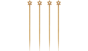 100 Fingerfood - Spieße  pure  12 cm  Star 