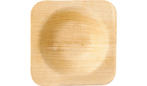 25 Schalen, Palmblatt  pure  eckig 6 cm x 6 cm x 1,3 cm