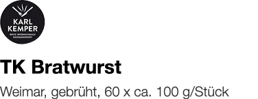   TK Bratwurst    Weimar, gebrüht, 60 x ca  100 g Stück 