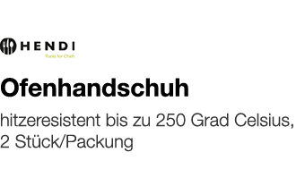   Ofenhandschuh    hitzeresistent bis zu 250 Grad Celsius, 2 Stück Packung  