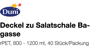   Deckel zu Salatschale Bagasse    rPET, 800 - 1200 ml, 40 Stück Packung 