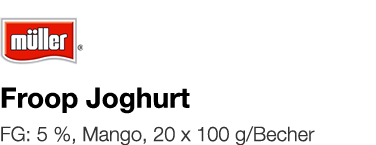   Froop Joghurt    FG: 5 %, Mango, 20 x 100 g Becher 