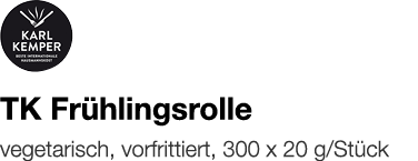   TK Frühlingsrolle    vegetarisch, vorfrittiert, 300 x 20 g Stück 