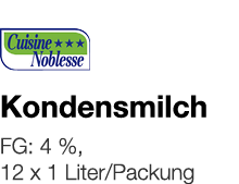   Kondensmilch    FG: 4 %, 12 x 1 Liter Packung 