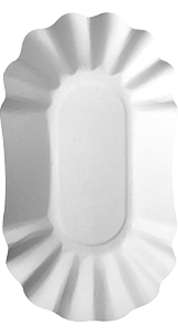 250 Schalen, Pappe  pure  oval 10,5 cm x 17,5 cm x 3 cm weiss