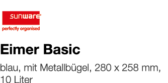   Eimer Basic    blau, mit Metallbügel, 280 x 258 mm, 10 Liter 