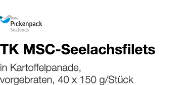  TK MSC-Seelachsfilets    in Kartoffelpanade, vorgebraten, 40 x 150 g Stück 