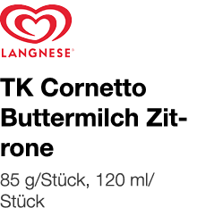   TK Cornetto Buttermilch Zitrone    85 g Stück, 120 ml Stück 