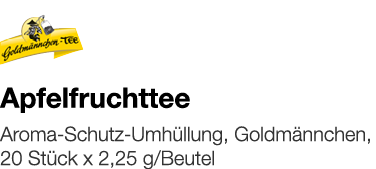   Apfelfruchttee    Aroma-Schutz-Umhüllung, Goldmännchen, 20 Stück x 2,25 g Beutel 