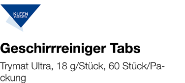   Geschirrreiniger Tabs    Trymat Ultra, 18 g Stück, 60 Stück Packung 