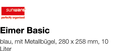   Eimer Basic    blau, mit Metallbügel, 280 x 258 mm, 10 Liter 