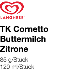   TK Cornetto Buttermilch Zitrone    85 g Stück, 120 ml Stück 