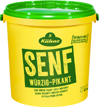 Dieser mittelscharfe Senf ist besonders aromatisch und verleiht Gerichten eine feine Wuerzigkeit 