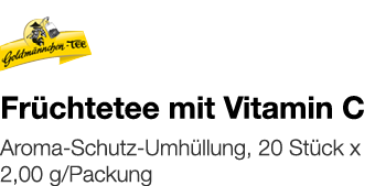   Früchtetee mit Vitamin C    Aroma-Schutz-Umhüllung, 20 Stück x 2,00 g Packung 