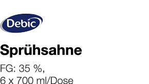   Sprühsahne    FG: 35 %, 6 x 700 ml Dose 