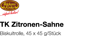   TK Zitronen-Sahne    Biskuitrolle, 45 x 45 g Stück 