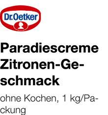   Paradiescreme Zitronen-Geschmack    ohne Kochen, 1 kg Packung 